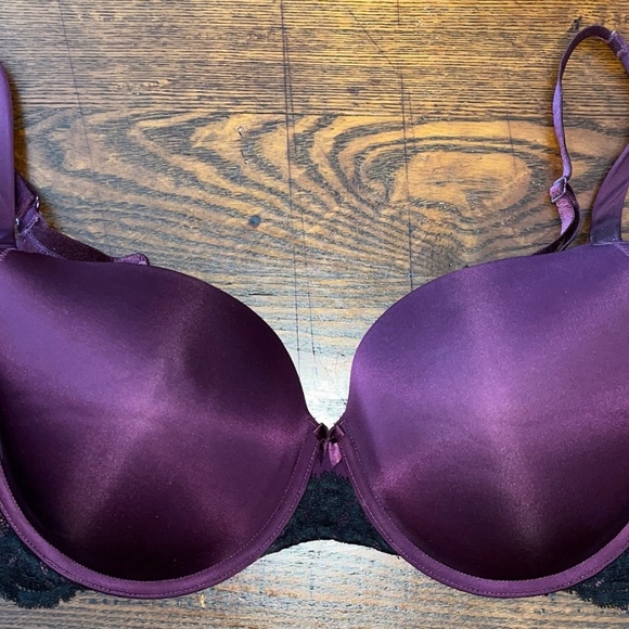 Torrid Curve push-up plunge deep purple lace bra Size 40DD/40E - Picture 2 of 3